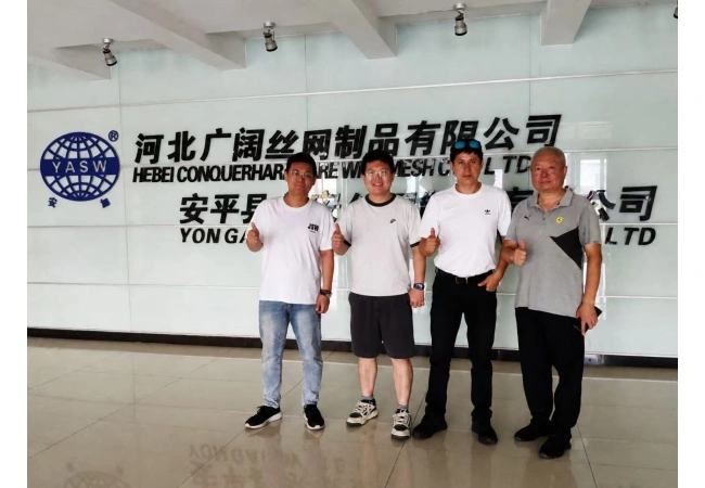 Peru construction and hardware distributor delegation arriving at ANJIA Group Anping factory facility